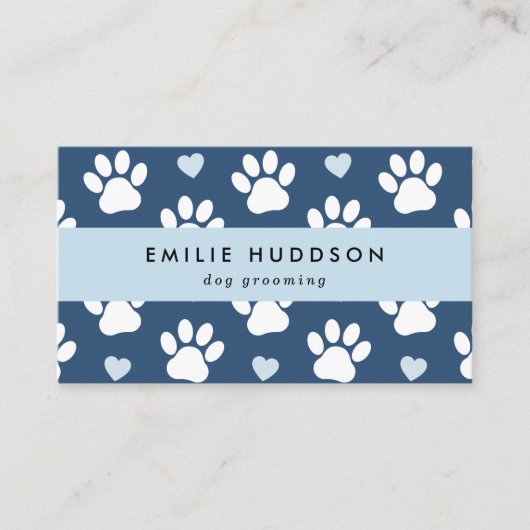 Patroon van poten, tandbaars, tandproever, tandpro visitekaartje (Voorkant)