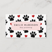 Patroon van poten, tandbaars, tandproever, tandpro visitekaartje (Voorkant)