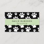 Patroon van poten, tandbaars, tandproever, tandpro visitekaartje (Voorkant)