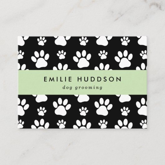 Patroon van poten, tandbaars, tandproever, tandpro visitekaartje (Voorkant)