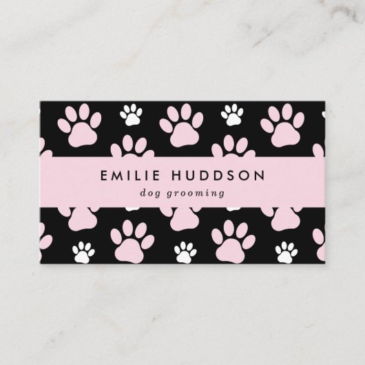 Patroon van poten, tandbaars, tandproever, tandpro visitekaartje (Voorkant)