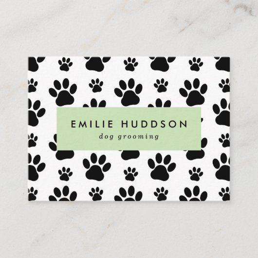 Patroon van poten, tandbaars, tandproever, tandpro visitekaartje (Voorkant)