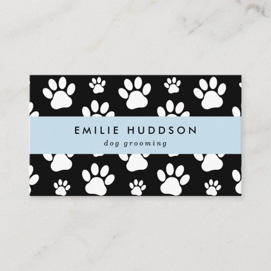 Patroon van poten, tandbaars, tandproever, tandpro visitekaartje (Voorkant)