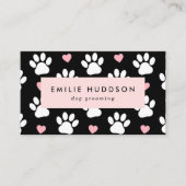 Patroon van poten, tandbaars, tandproever, tandpro visitekaartje (Voorkant)