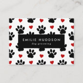 Patroon van poten, tandbaars, tandproever, tandpro visitekaartje (Voorkant)