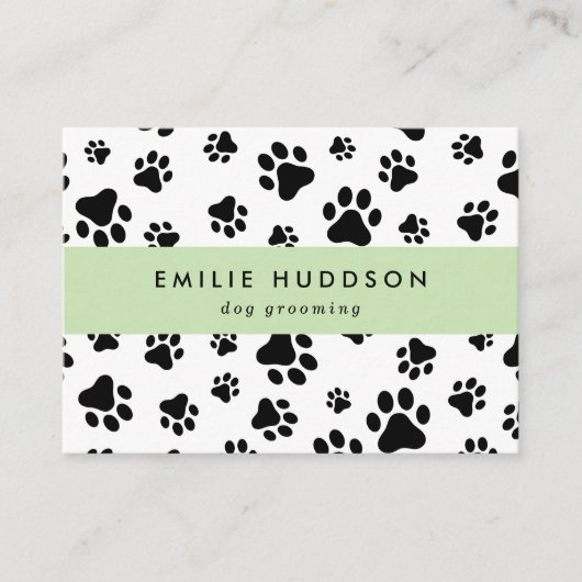 Patroon van poten, tandbaars, tandproever, tandpro visitekaartje (Voorkant)