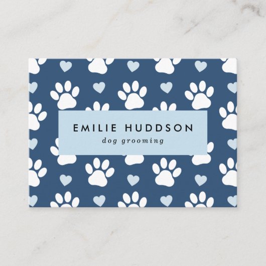 Patroon van poten, tandbaars, tandproever, tandpro visitekaartje (Voorkant)