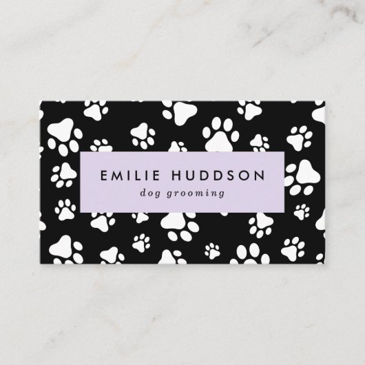 Patroon van poten, tandbaars, tandproever, tandpro visitekaartje (Voorkant)