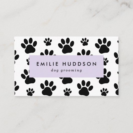 Patroon van poten, tandbaars, tandproever, tandpro visitekaartje (Voorkant)