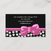 Patroon van poten, tandbaars, tandproever, tandpro visitekaartje (Achterkant)