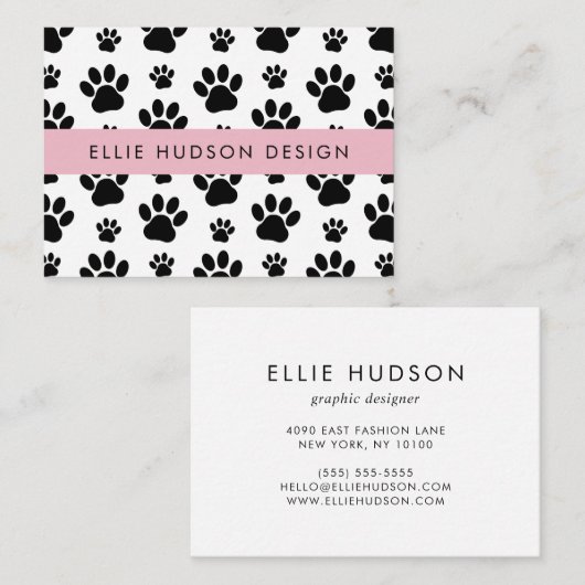 Patroon van poten, tandbaars, tandproever, tandpro visitekaartje (Voorkant / Achterkant)