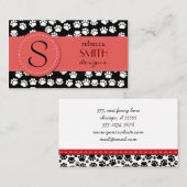 Patroon van poten, tandbaars, tandproever, tandpro visitekaartje (Voorkant / Achterkant)