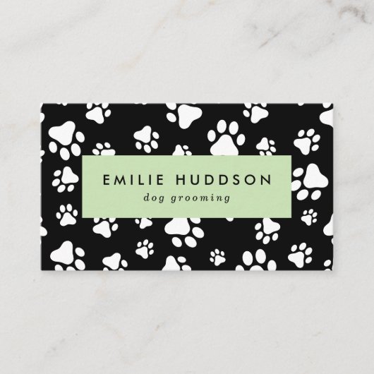 Patroon van poten, tandbaars, tandproever, tandpro visitekaartje (Voorkant)