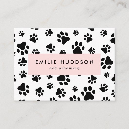 Patroon van poten, tandbaars, tandproever, tandpro visitekaartje (Voorkant)