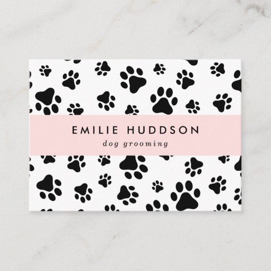 Patroon van poten, tandbaars, tandproever, tandpro visitekaartje (Voorkant)