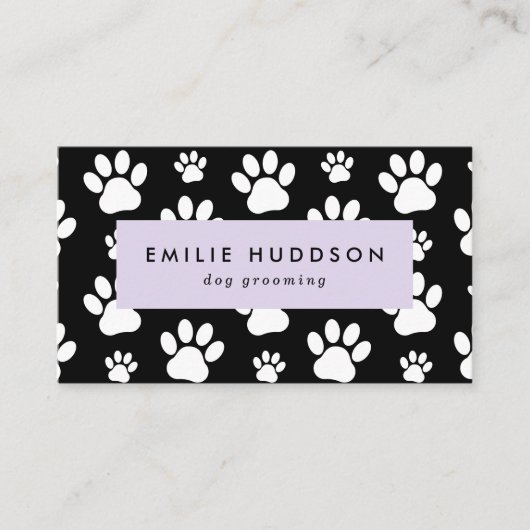 Patroon van poten, tandbaars, tandproever, tandpro visitekaartje (Voorkant)