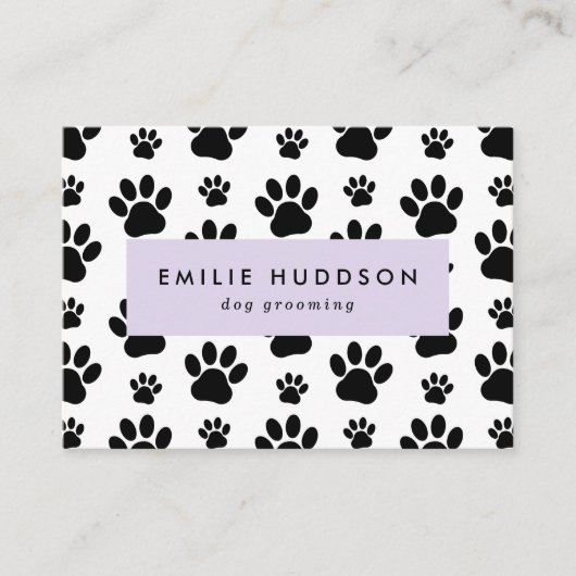 Patroon van poten, tandbaars, tandproever, tandpro visitekaartje (Voorkant)