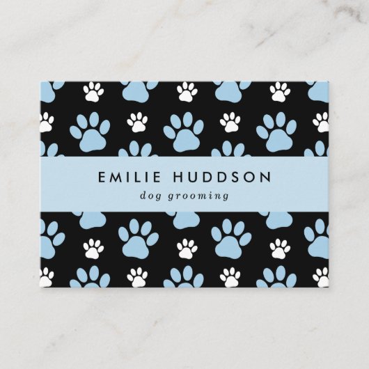 Patroon van poten, tandbaars, tandproever, tandpro visitekaartje (Voorkant)