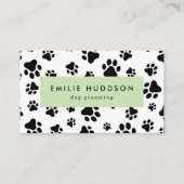 Patroon van poten, tandbaars, tandproever, tandpro visitekaartje (Voorkant)