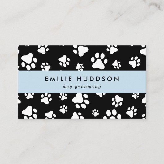 Patroon van poten, tandbaars, tandproever, tandpro visitekaartje (Voorkant)