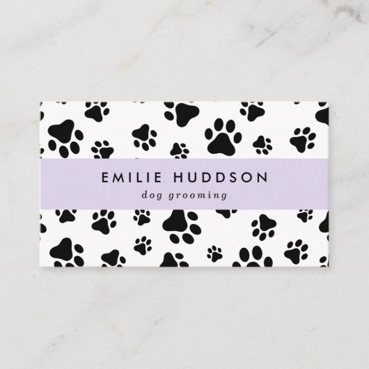 Patroon van poten, tandbaars, tandproever, tandpro visitekaartje (Voorkant)