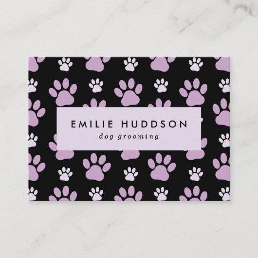 Patroon van poten, tandbaars, tandproever, tandpro visitekaartje (Voorkant)