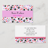 Patroon van poten, tandbaars, tandproever, tandpro visitekaartje (Voorkant / Achterkant)