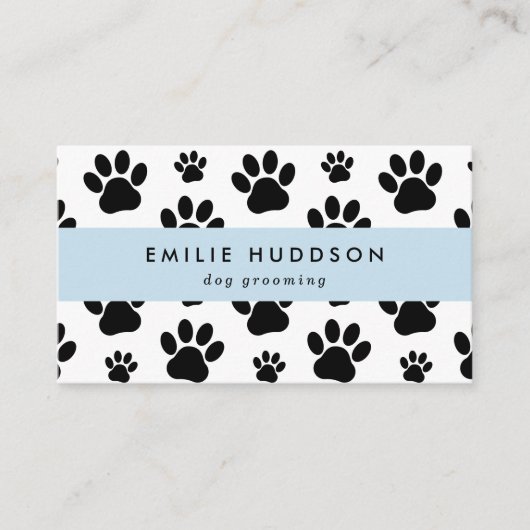 Patroon van poten, tandbaars, tandproever, tandpro visitekaartje (Voorkant)