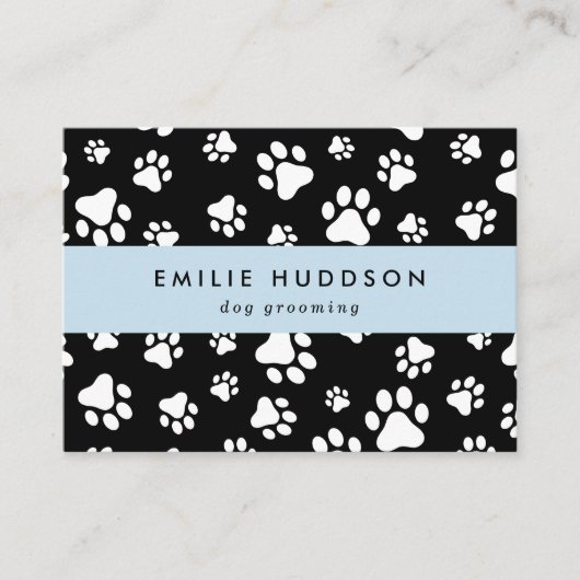 Patroon van poten, tandbaars, tandproever, tandpro visitekaartje (Voorkant)