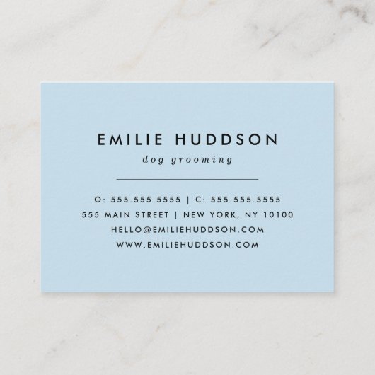 Patroon van poten, tandbaars, tandproever, tandpro visitekaartje (Achterkant)