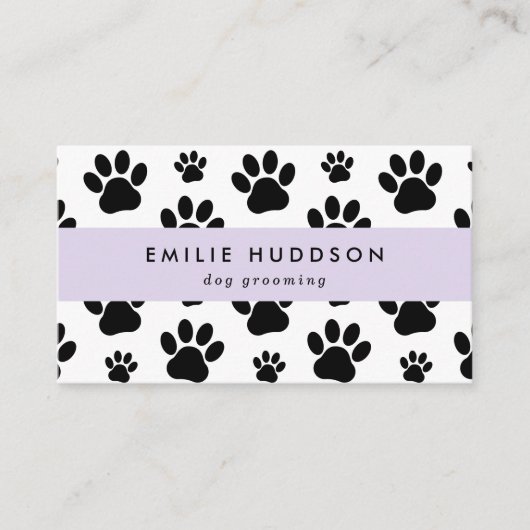 Patroon van poten, tandbaars, tandproever, tandpro visitekaartje (Voorkant)