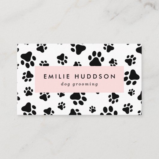 Patroon van poten, tandbaars, tandproever, tandpro visitekaartje (Voorkant)