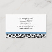 Patroon van poten, tandbaars, tandproever, tandpro visitekaartje (Achterkant)