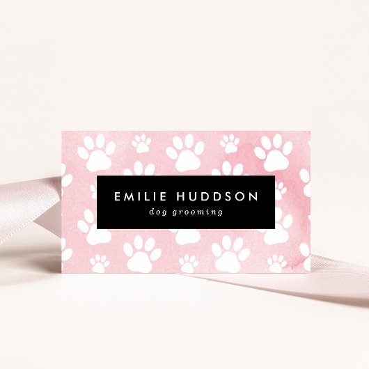 Patroon van poten, tandbaars, tandproever, tandpro visitekaartje