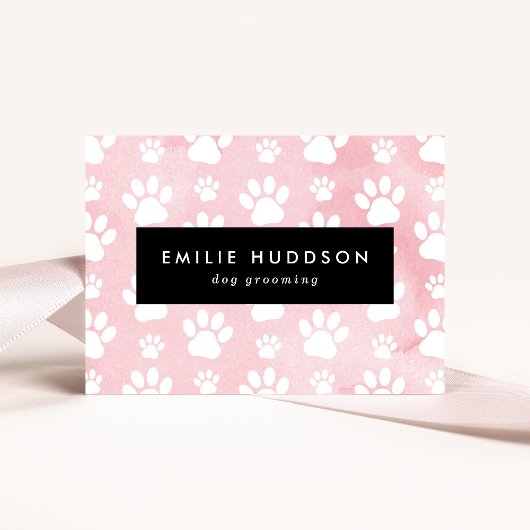 Patroon van poten, tandbaars, tandproever, tandpro visitekaartje