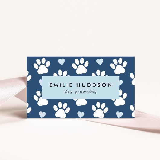 Patroon van poten, tandbaars, tandproever, tandpro visitekaartje