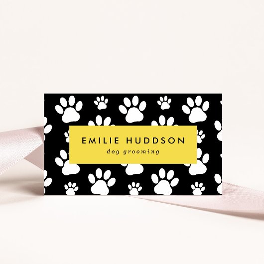 Patroon van poten, tandbaars, tandproever, tandpro visitekaartje