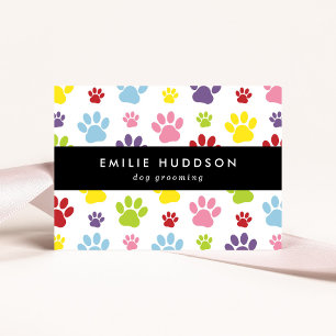 Patroon van poten, tandbaars, tandproever, tandpro visitekaartje