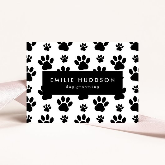 Patroon van poten, tandbaars, tandproever, tandpro visitekaartje