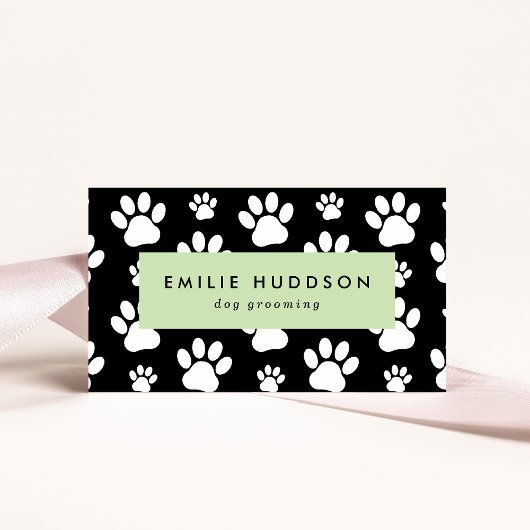 Patroon van poten, tandbaars, tandproever, tandpro visitekaartje