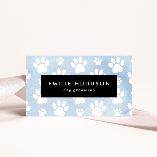 Patroon van poten, tandbaars, tandproever, tandpro visitekaartje