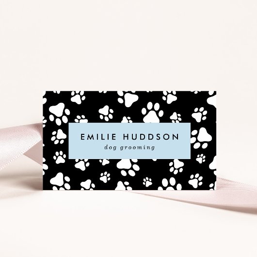 Patroon van poten, tandbaars, tandproever, tandpro visitekaartje