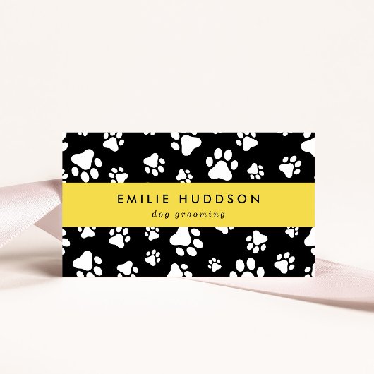 Patroon van poten, tandbaars, tandproever, tandpro visitekaartje