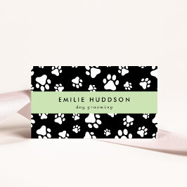 Patroon van poten, tandbaars, tandproever, tandpro visitekaartje