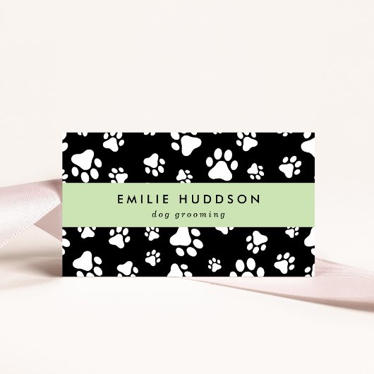 Patroon van poten, tandbaars, tandproever, tandpro visitekaartje