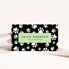 Patroon van poten, tandbaars, tandproever, tandpro visitekaartje