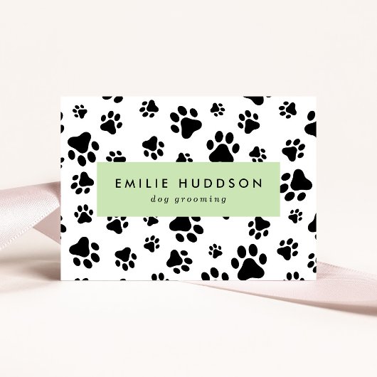 Patroon van poten, tandbaars, tandproever, tandpro visitekaartje