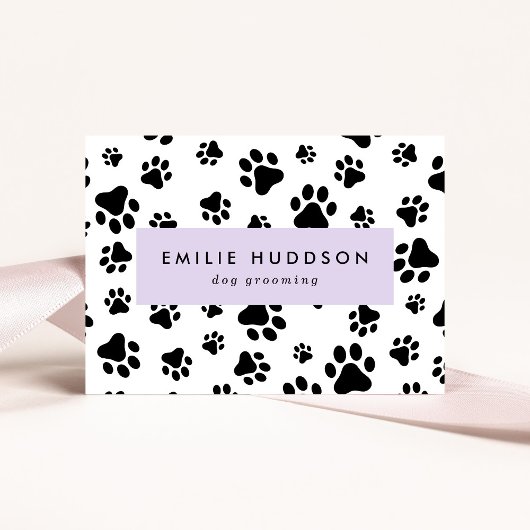 Patroon van poten, tandbaars, tandproever, tandpro visitekaartje