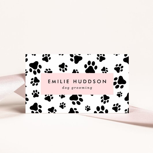 Patroon van poten, tandbaars, tandproever, tandpro visitekaartje