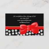 Patroon van poten, tandbaars, tandproever, tandpro visitekaartje (Achterkant)